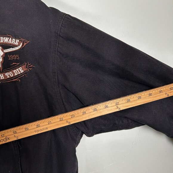 Cowboy Hardware Jacket Mens Medium Black Western Ranching Insulated Full Zip - Picture 7 of 7